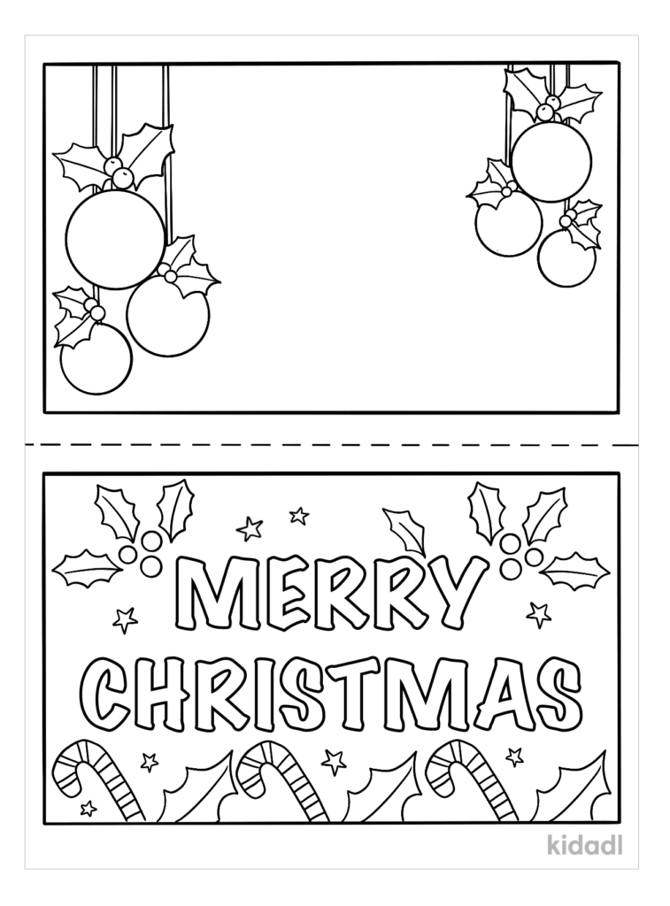 Lovely Merry Christmas Card Coloring Page Free Printable Coloring Pages