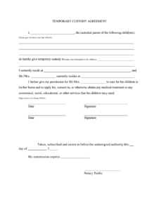 Notarized Printable Temporary Guardianship Agreement Form We Love Notarized Printable Temporary Guardianship Agreement Form We Love