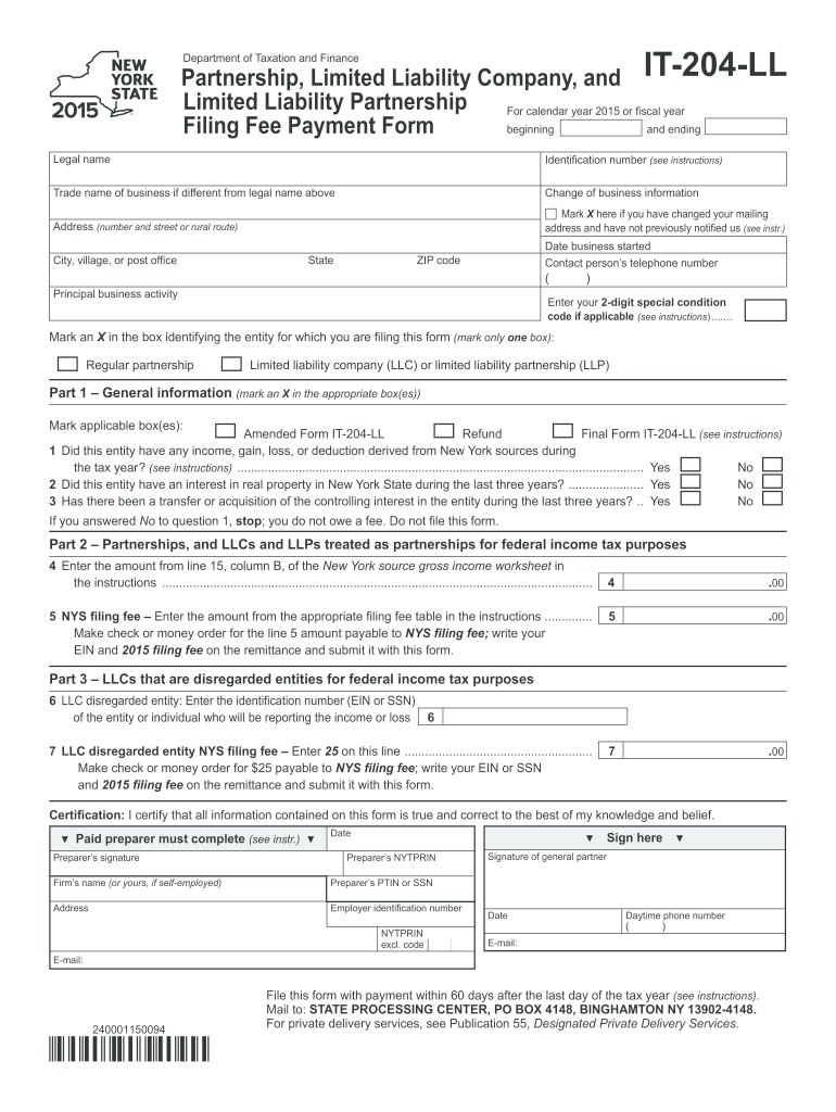 Nys It 204 Ll Fill Out Sign Online DocHub