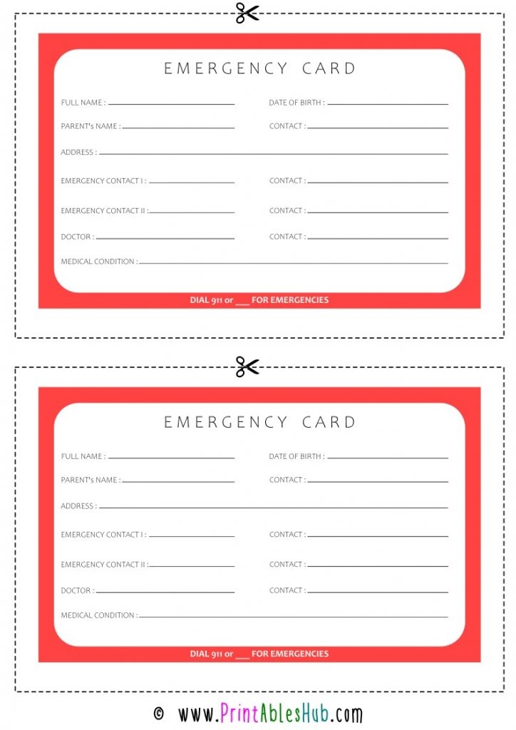 Pdf Printable Emergency Card Template Customize And Print