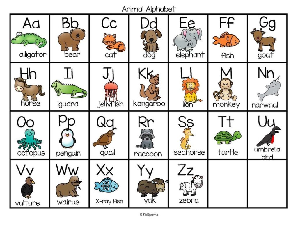 Printable Animal Alphabet Letters