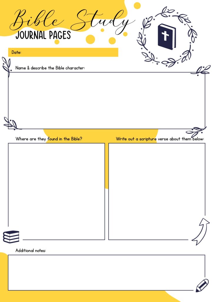 Printable Bible Study Journal Template