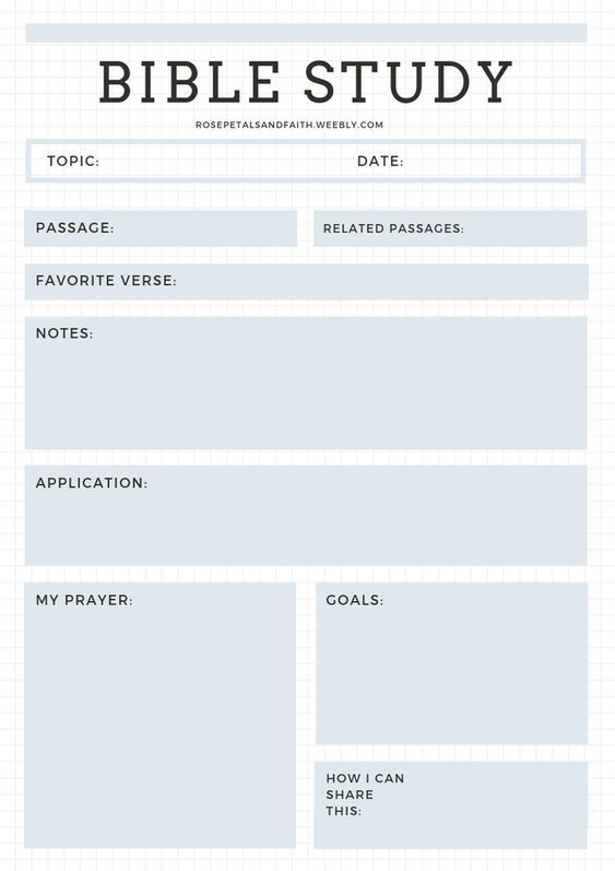 Printable Bible Study Journal Template