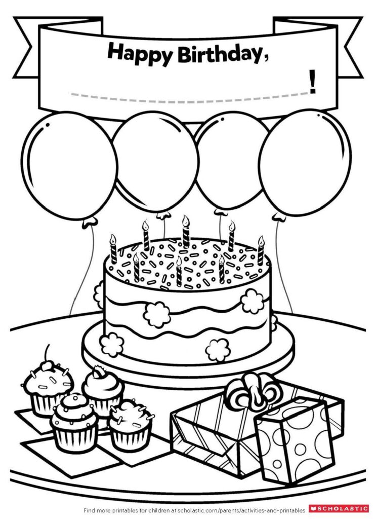 Printable Birthday Cards For Kids To Color