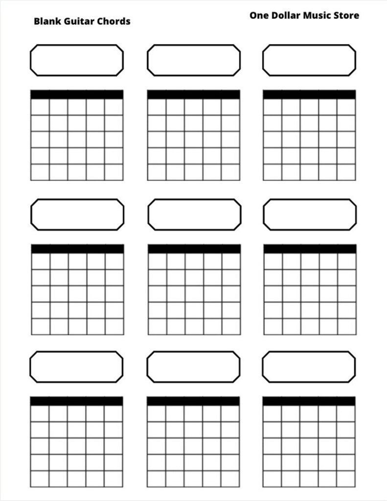 Printable Blank Guitar Chord Chart