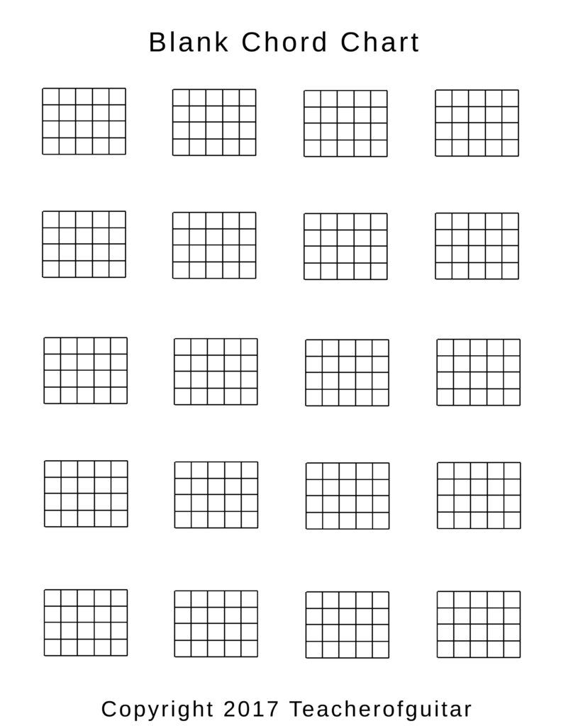 Printable Blank Guitar Chord Chart