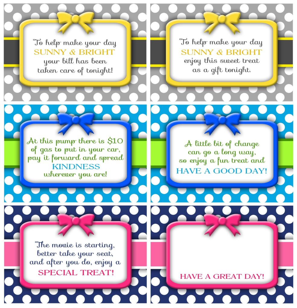 Printable Card Template Random Acts Of Kindness Card Templates Free