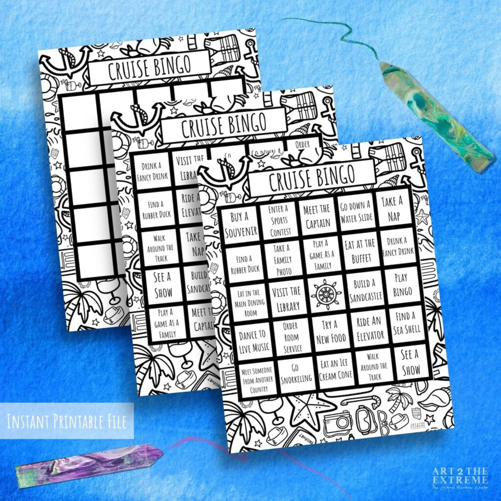 PRINTABLE Cruise Bingo Game Kids Cruise Printable Activity Vacation 