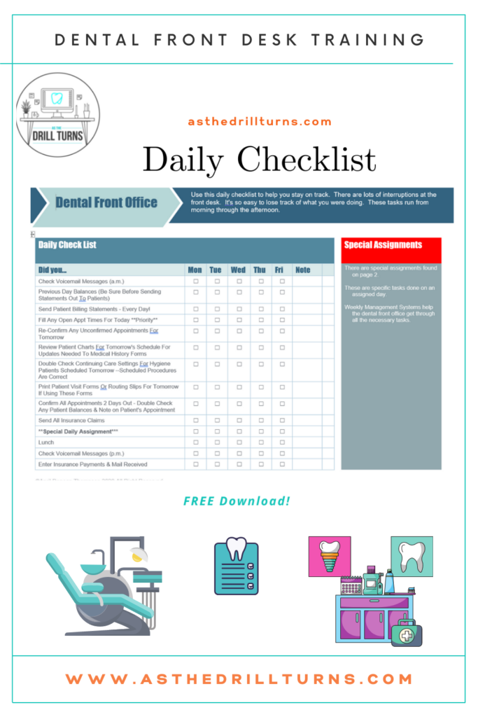 Printable Dental Office Daily Checklist Printable Words Worksheets