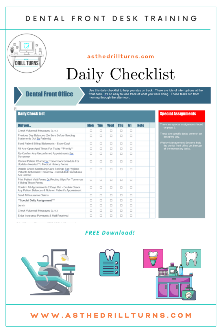 Printable Dental Office Daily Checklist We Love Printables