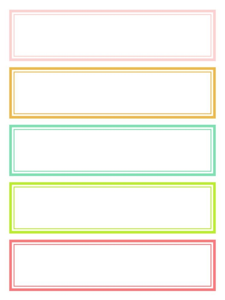 Printable File Folder Labels