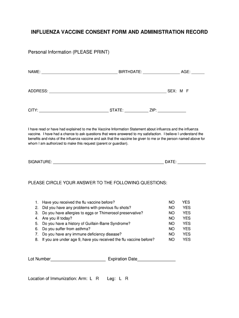 Printable Flu Vaccine Consent Form Template And Guide AirSlate SignNow