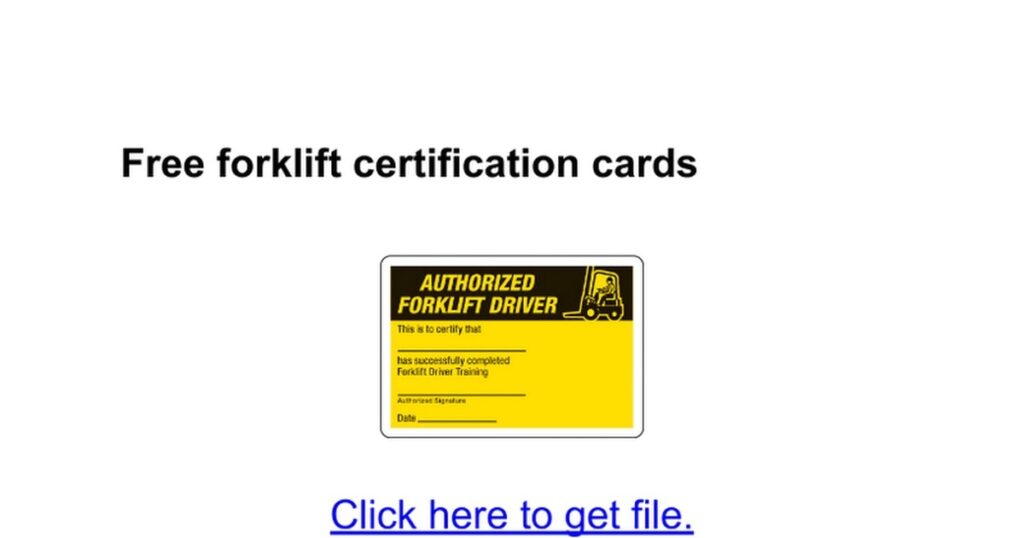 Printable Forklift Certification Wallet Card Template Free Flipbda