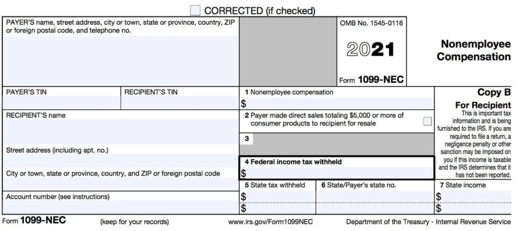 Printable Irs Form 1099 Nec