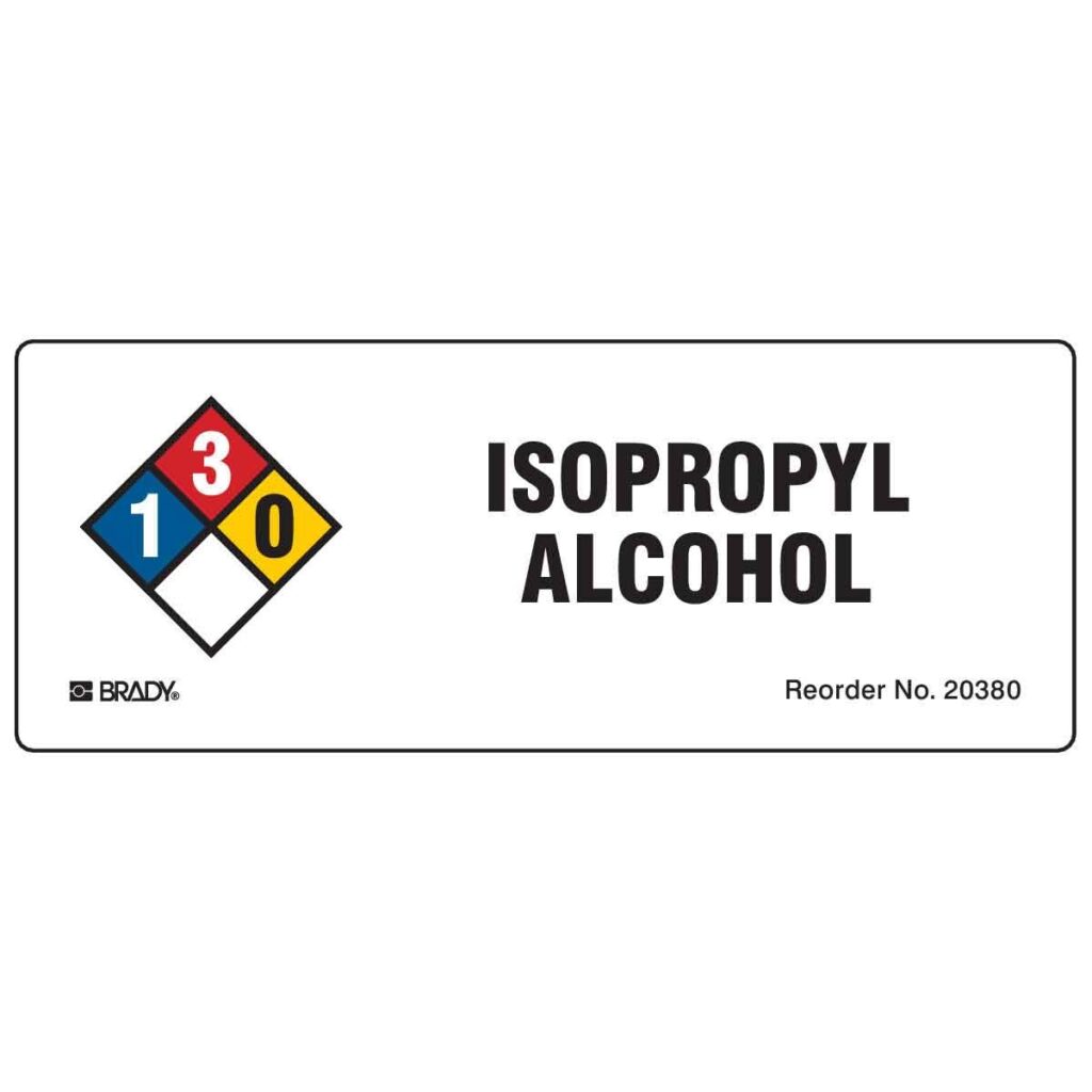 Printable Isopropyl Alcohol Label