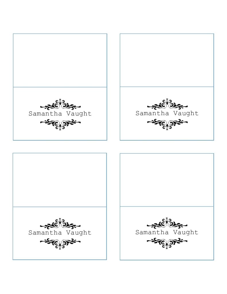 Printable Place Cards Template Word