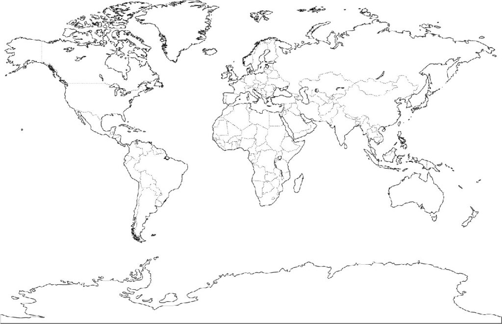 Printable World Map Coloring Page With Countries Labeled