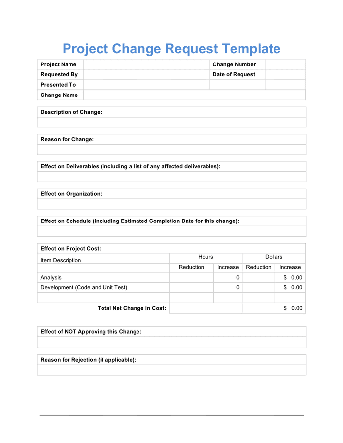 Project Request Form Template