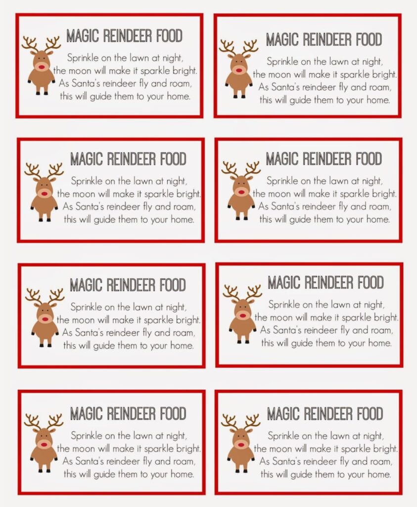 Reindeer Food Tags 10 Free PDF Printables Printablee