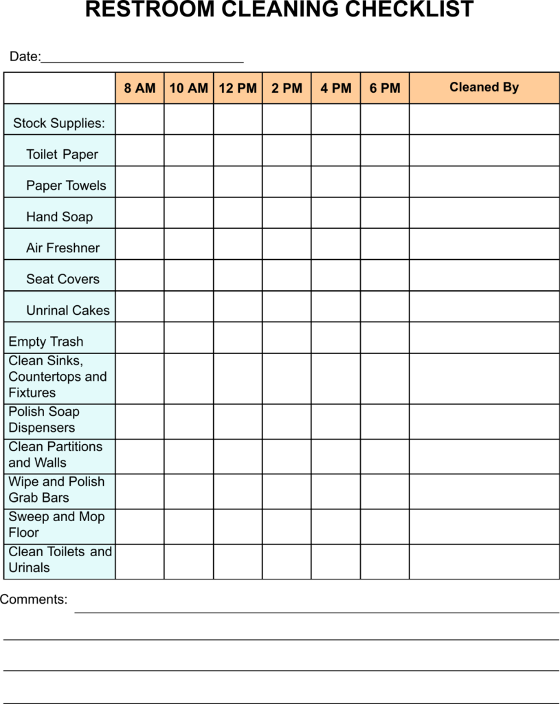 Restroom Cleaning Schedule 10 Free PDF Printables Printablee