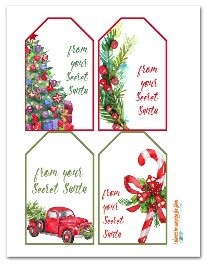 Secret Santa Gift Tags Free Printable