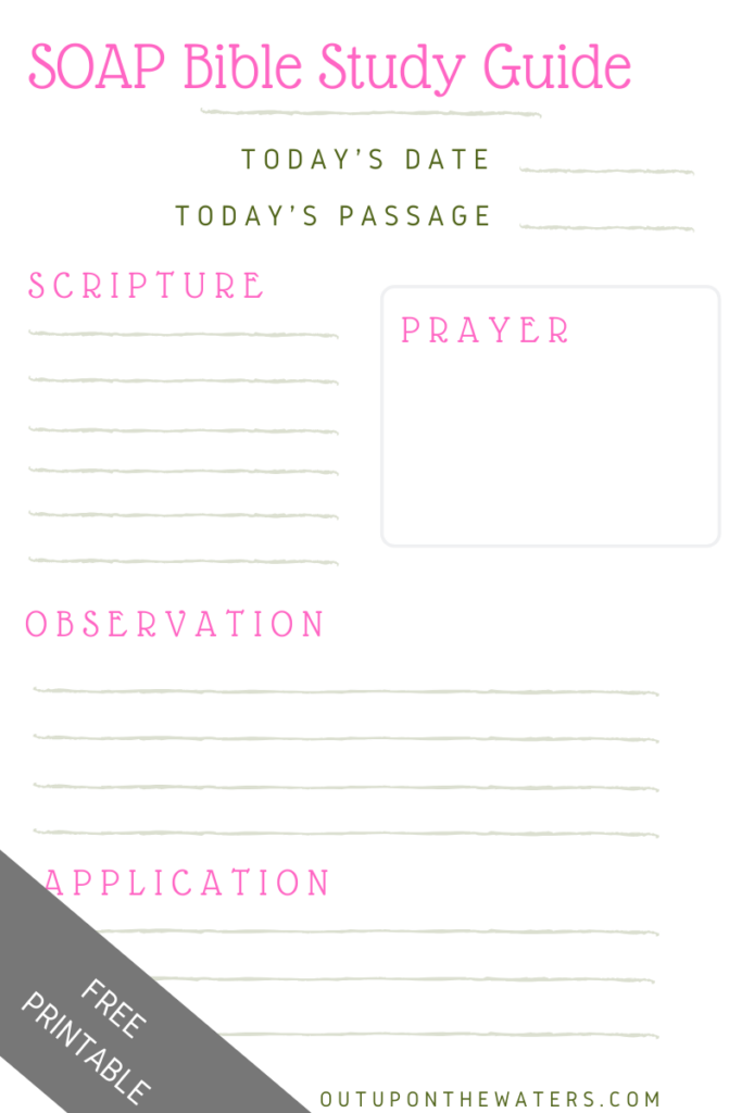 Soap Bible Study Method Free Printable