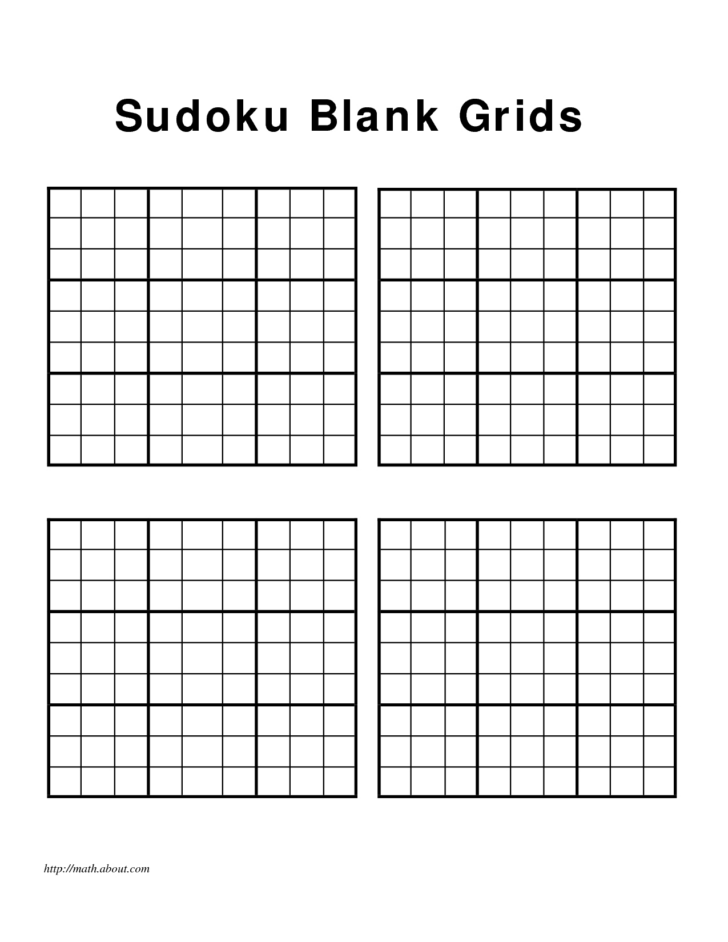 Sudoku Blank Printable Grids 4 Per Page Sudoku Printable Sudoku