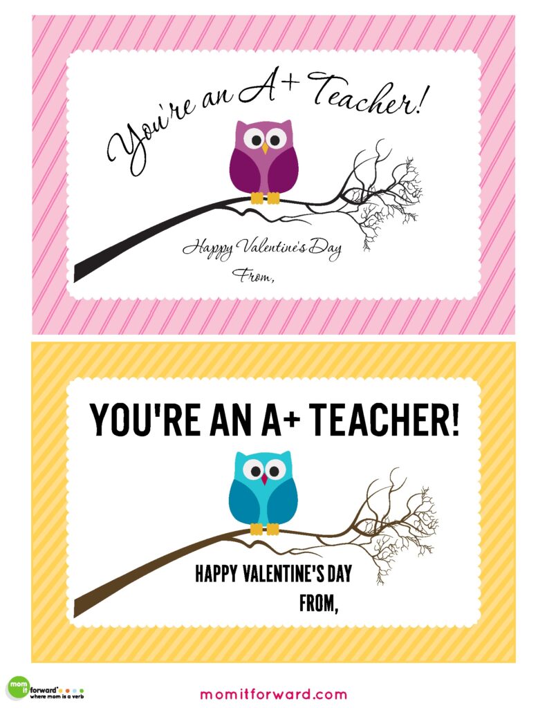 Teacher Valentines Day Cards Printable Mom It ForwardMom It Forward