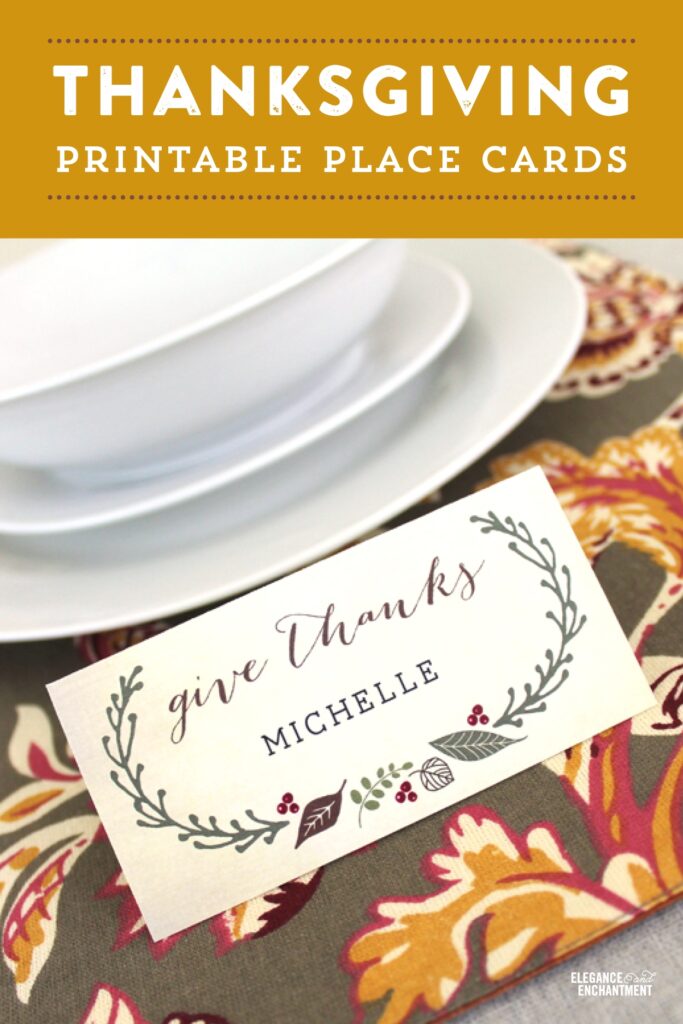 Thanksgiving Place Cards Free Printable