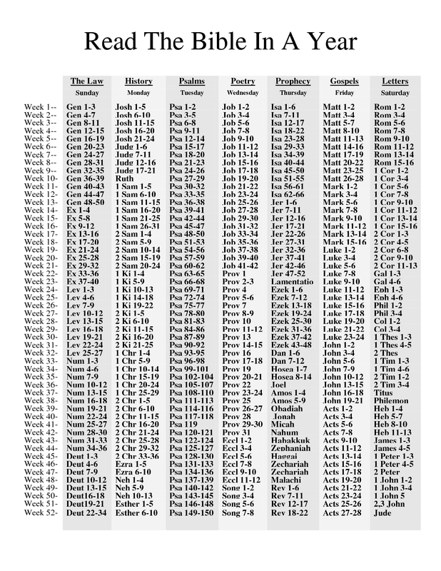 The Bible Recap Printable Reading Plan