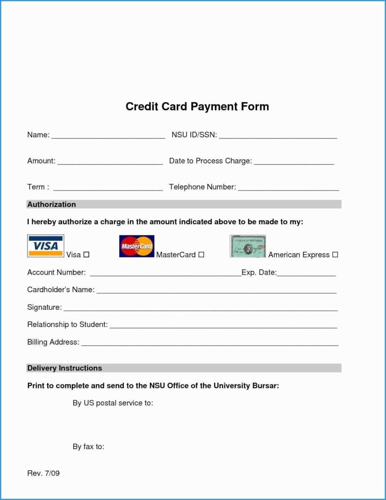 The Interesting Free Credit Card Authorization Form Template Word 