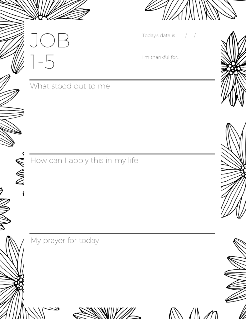 The JOB Bible Study Companion Printable Journal Bubbling Brook