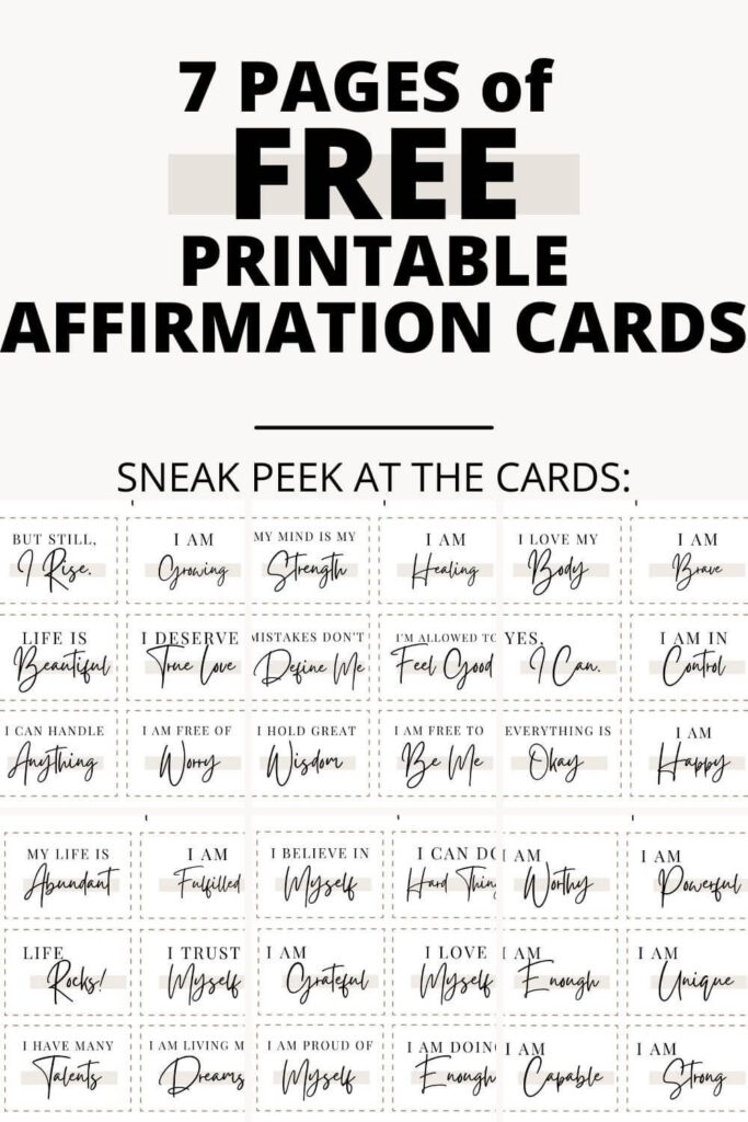 This Free Printable Affirmation Card Pdf Is PERFECT For Beginners Look 