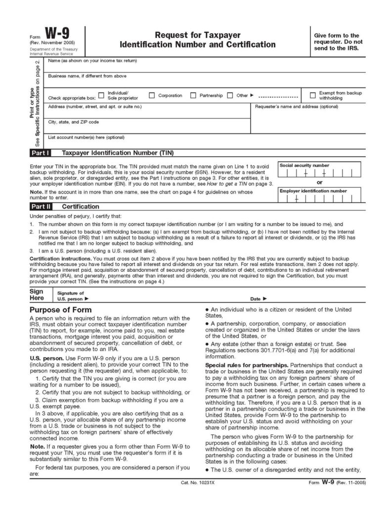 W 9 Form Pdf Spanish PapersPanda