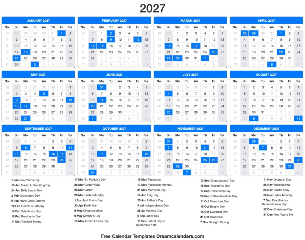 2027 Calendar