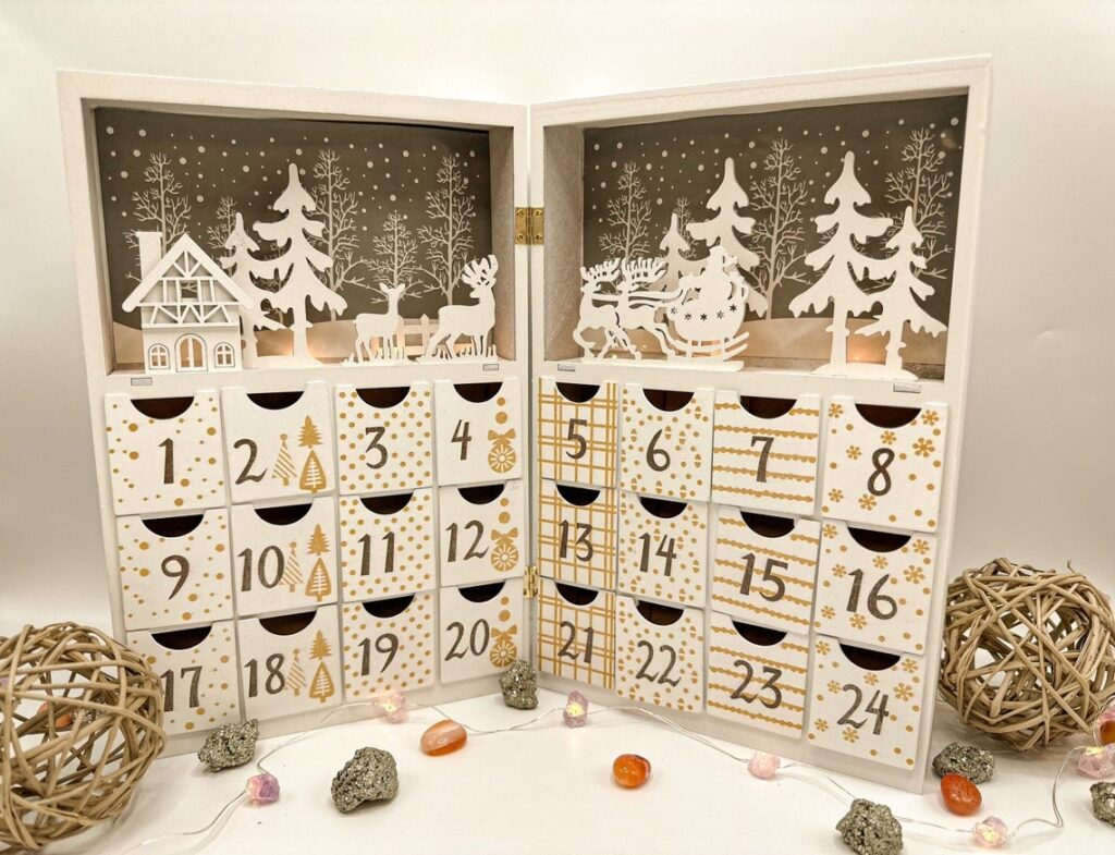 Crystal Advent Calendar Wooden Crystal Calendar Wood Advent Etsy