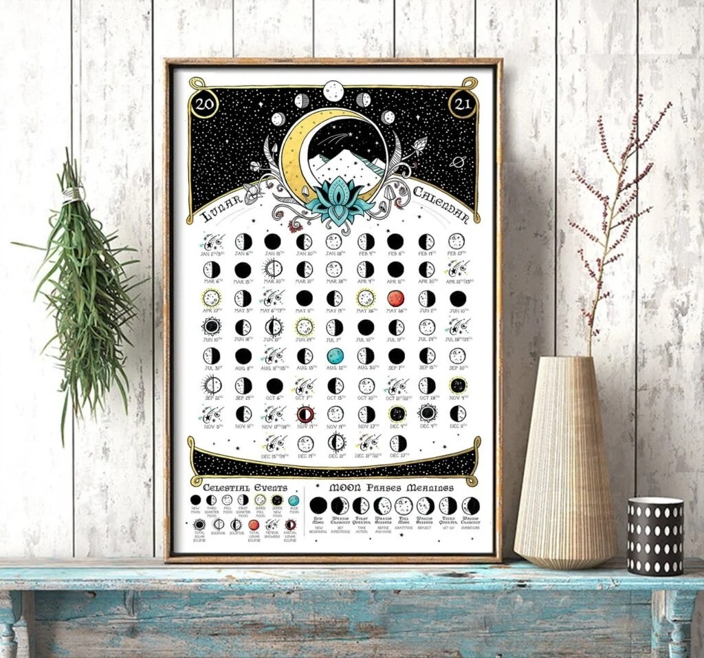 Dark Forest Moon Calendar Printable Word Calendar