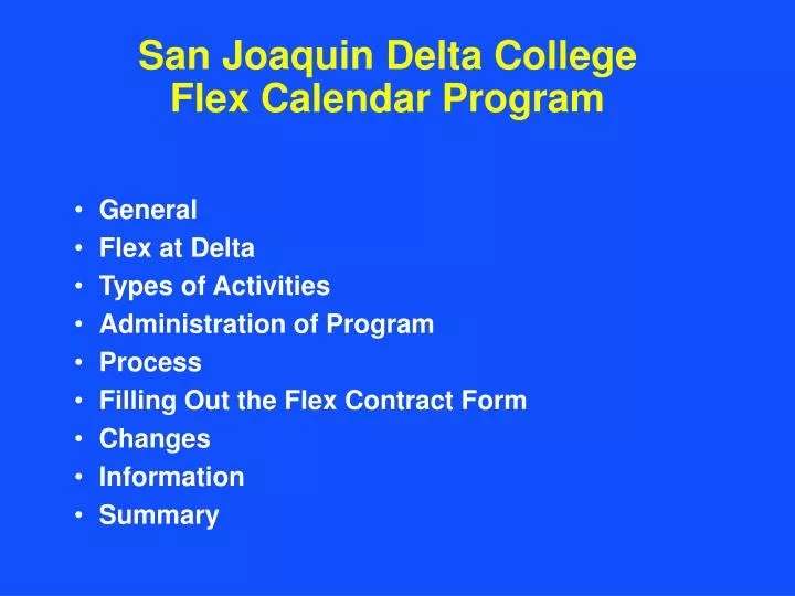 Delta College Calendar