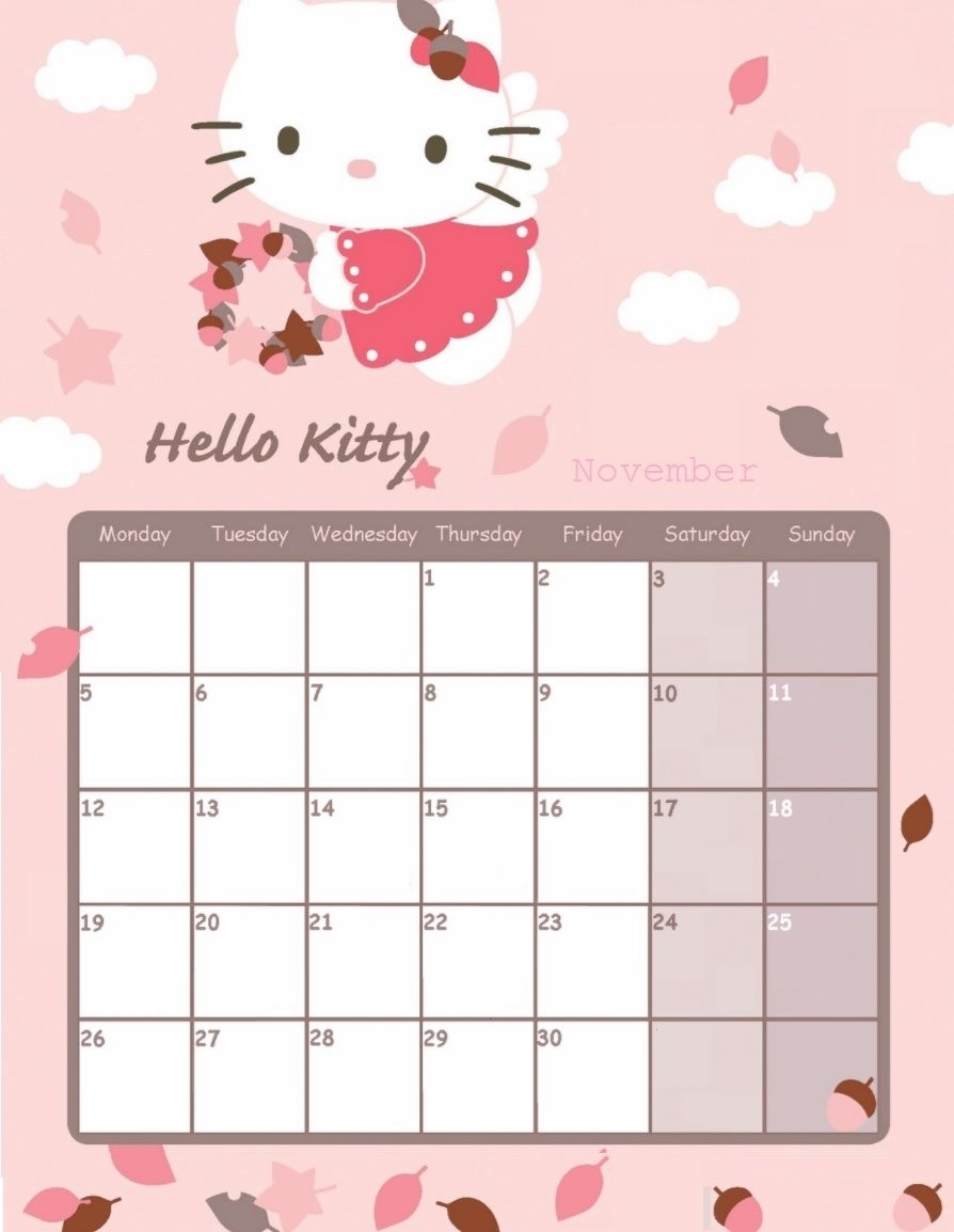 Hello Kitty Calendar Template