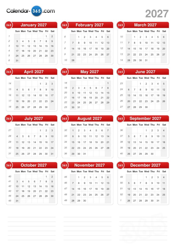 2027 Calendar