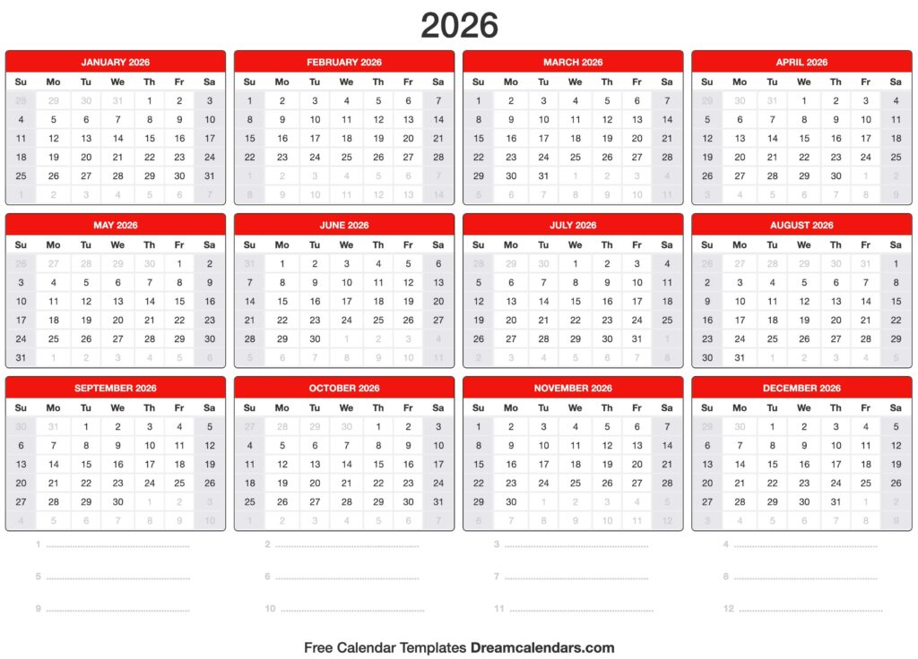 Blank 2025 2026 Printable Calendar Templates Consuelo R Giles