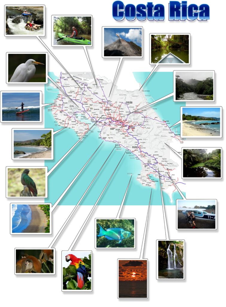 Costa Rica Free Printable Map Download