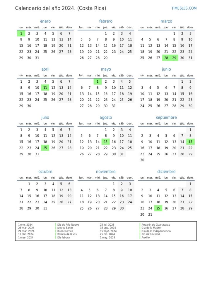 Es Calendario Costa Rica Excel Hot Sex Picture
