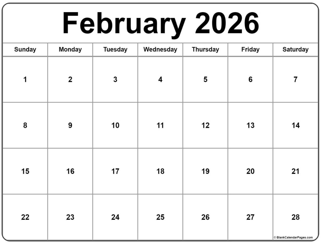 February 2026 Calendar Free Printable Calendars