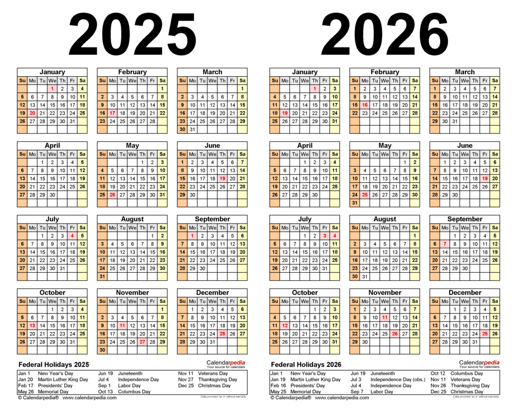 Full 2025 2026 Holiday Calendar Printable Free List Of Jack A Renard