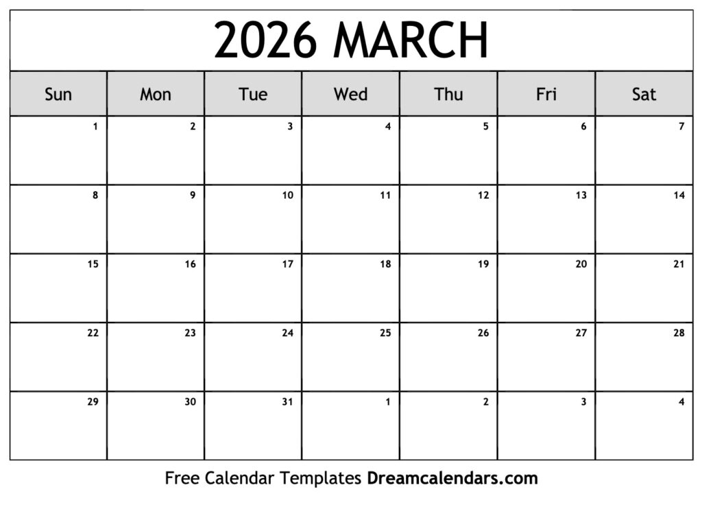 March 2026 Calendar Free Printable With Holidays And Observances