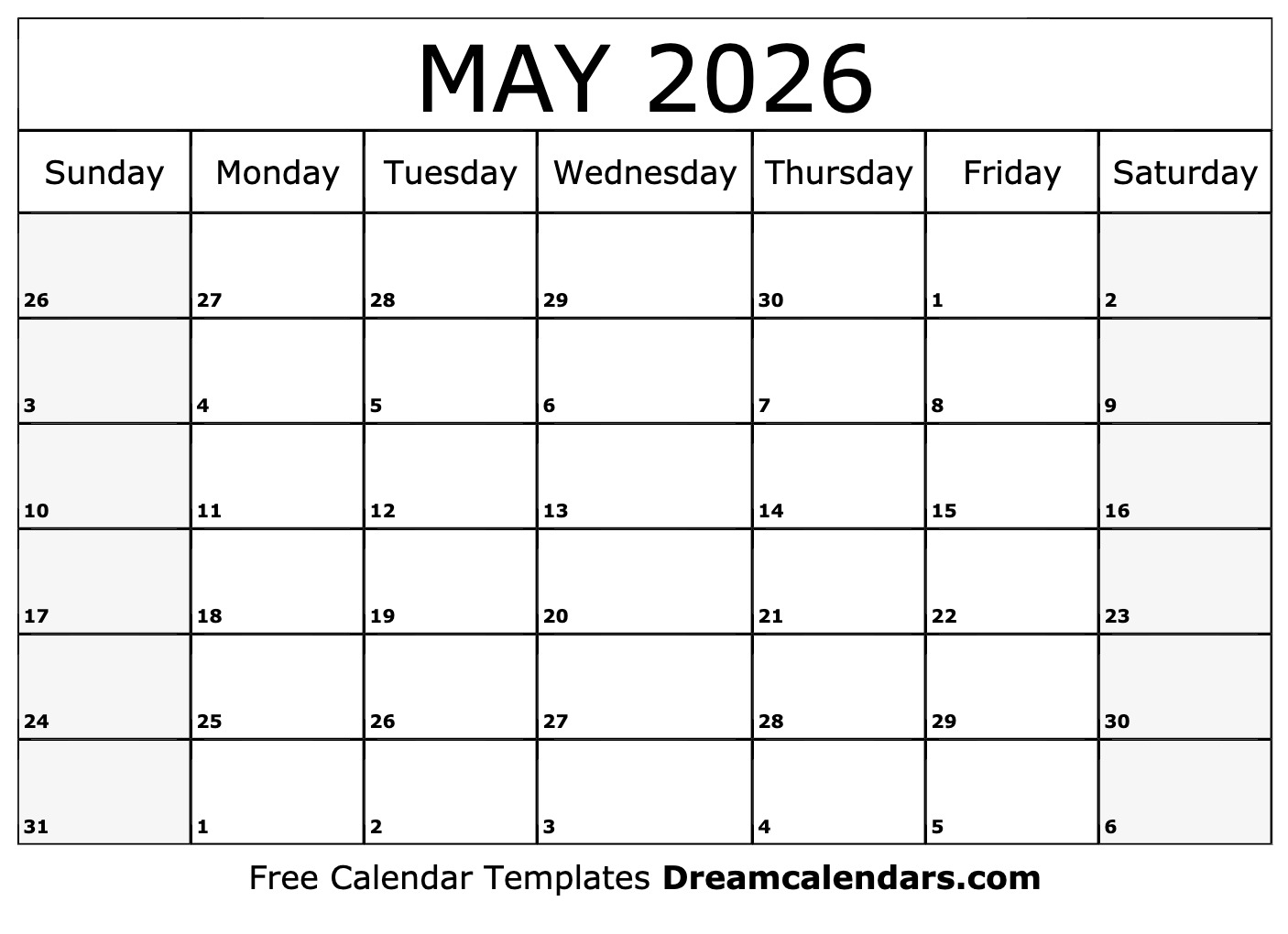 May 2026 Calendar Free Printable With Holidays And Observances