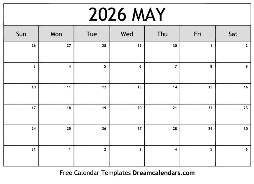 May 2026 Calendar Free Printable With Holidays And Observances