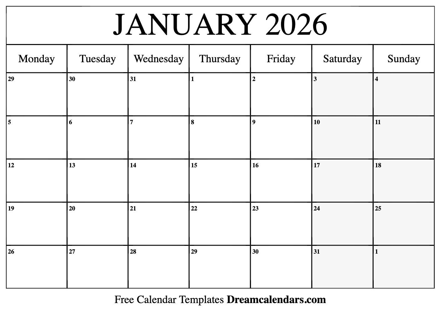 Navigating Time A Guide To The Printable Monthly Calendar For January 