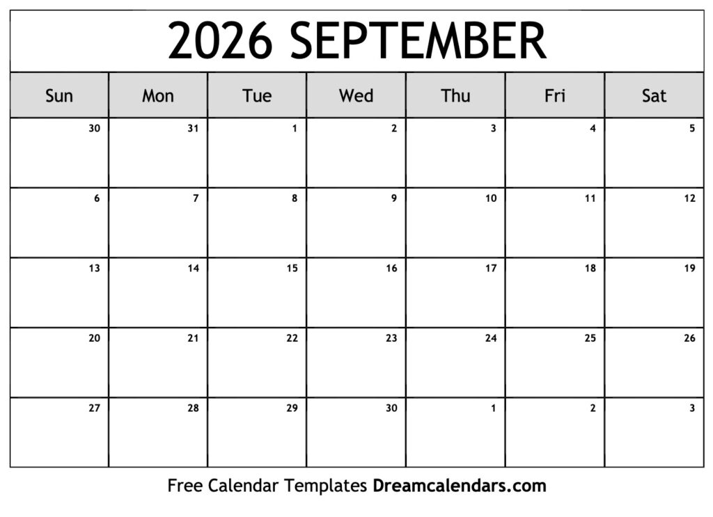 The Importance Of A September 2026 Printable Calendar A Guide To 